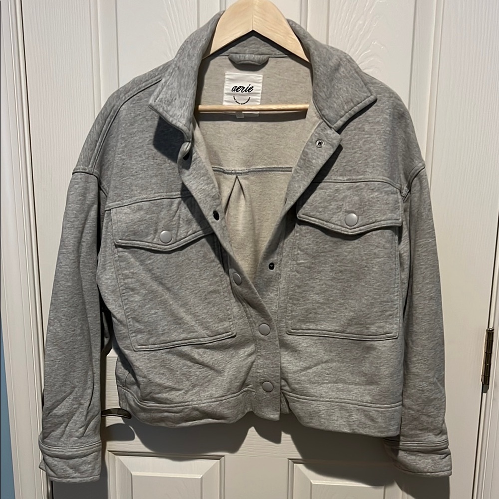 Aerie Cropped Fleece Shacket